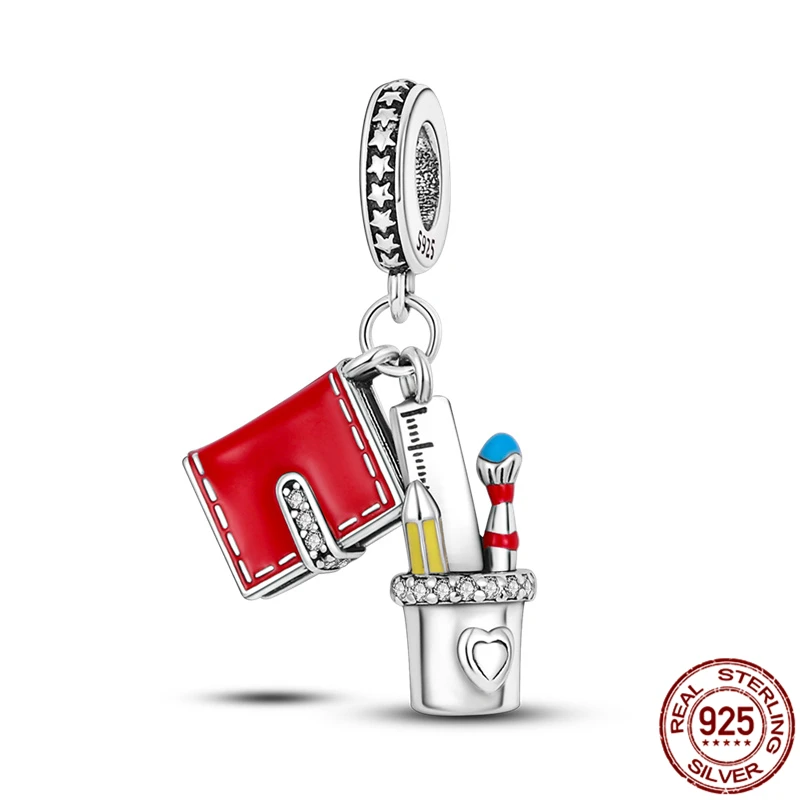 

Лидер продаж, набор из браслета и браслета из стерлингового серебра 925 пробы с подвесками и бусинами, подходит для браслета Пандоры, браслет...