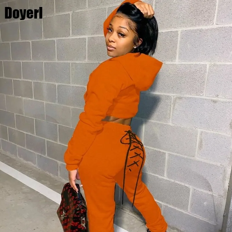 

Однотонный спортивный костюм для женщин, осенне-зимний комплект из толстовки с капюшоном и спортивных брюк для женщин, костюм для бега, спор...