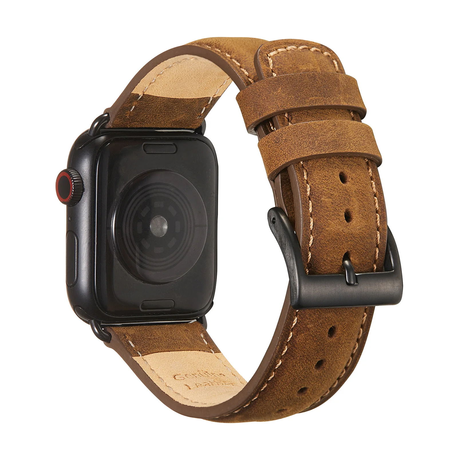 

For Apple Watch Band Series 7 6 SE Strap 5 4 3 2 Crazy Horse Leather Watchband For iWatch 44mm 42mm 40mm 38mm Correa Bracelet