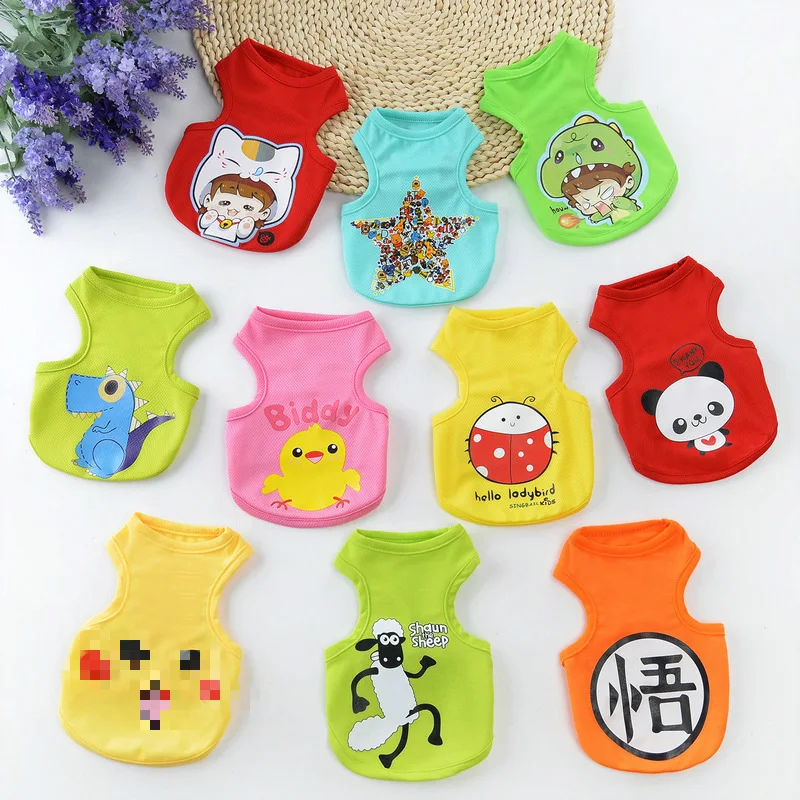 

Spring Summer Dog Vest Pet Soft Cool Dog Clothes Cartoon Cute Puppy Clothing For Samll Medium Puppy Cat Kitten Costumes Jacket