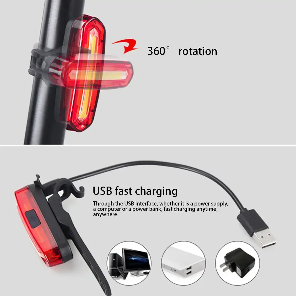 Задний фонарь для велосипеда MTB задний обогревающий безопасный USB Перезаряжаемый