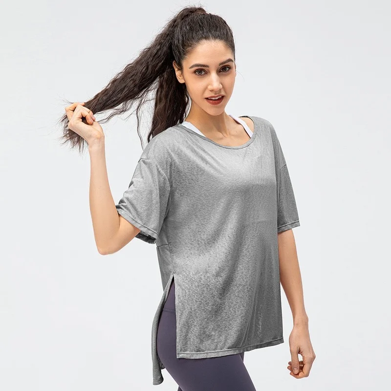 Gym Sports Shirts Women Short Sleeve Breathable Quick Drying Top Sporty Dance Running Pulovers Shirt Yoga Blouses Sportswear