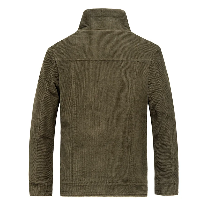 Corduroy Plush Warm Jacket Men Autumn and Winter Lapel Multi-Pocket Workwear Coat Outdoor Sports Leisure Jacket Men Clothing