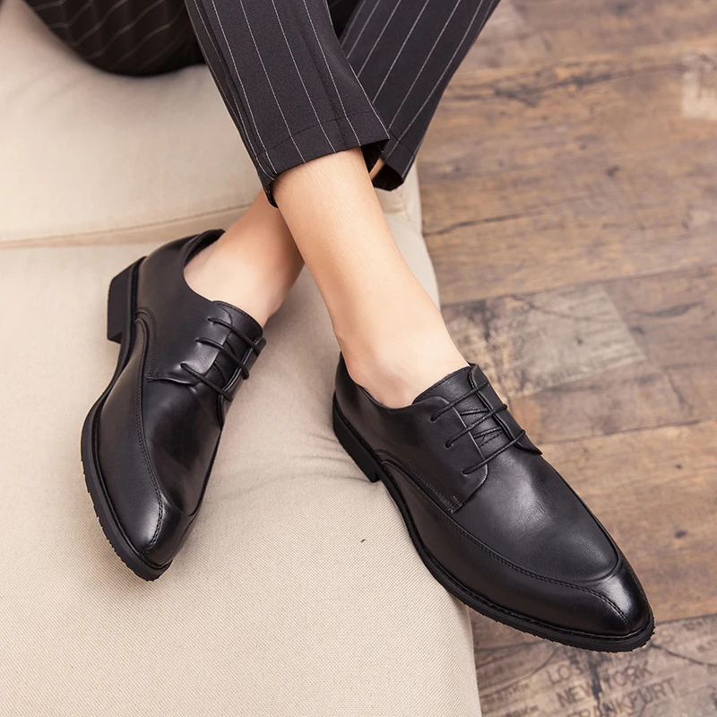 Туфли Misalwa мужские классические оксфорды искусственная кожа брендовые для