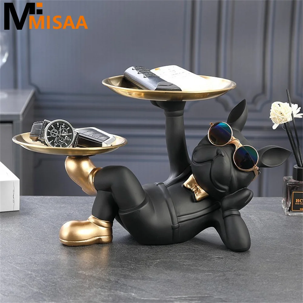 

Resin Dog Statue Wine Glass Holder Creative Dog Tray Storage Accessories Room Decoration Crafts Home Decoration Key Storage Box