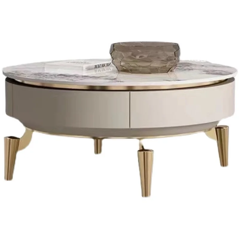 

Итальянский светильник роскошный высококачественный каменный круглый чайный столик, вилла, гостиная 2022, современный простой чайный столик, комбинация ТВ-тумбы