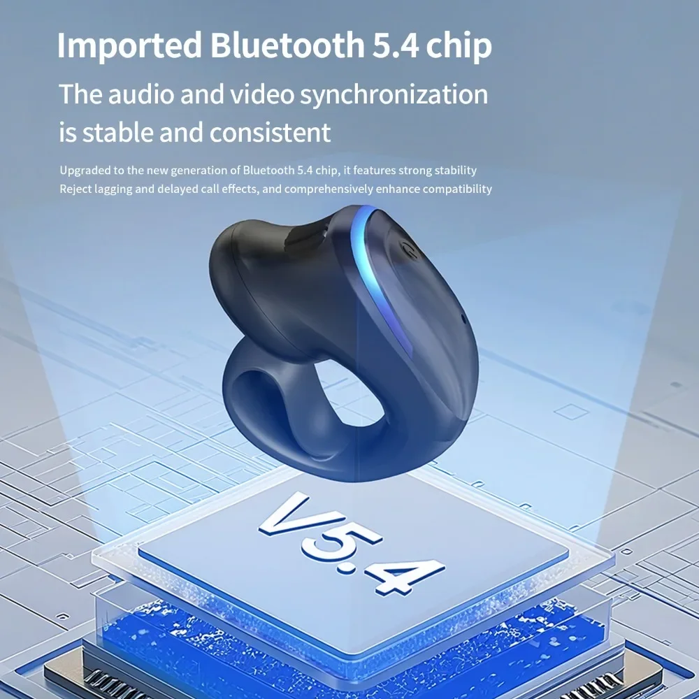Фото Беспроводные Bluetooth-наушники для одного уха 2025 года: новые, для спорта и бега, водонепроницаемые (IPX7), устойчивые к поту, надежная фиксация, шумоподавление №1