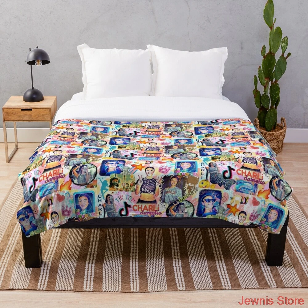 

Крутой дизайн charli damelio, плюшевое покрывало, Флисовое одеяло, покрывало для детской комнаты, украшение для спальни
