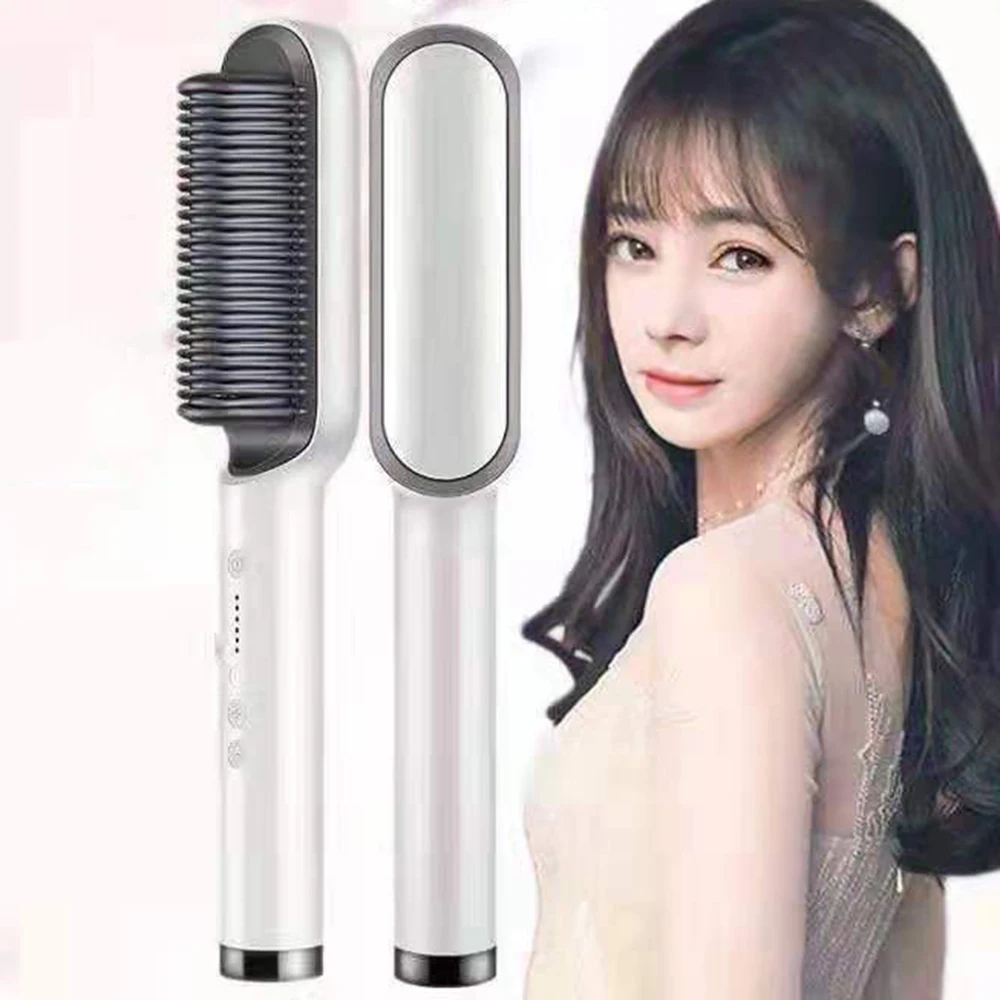 

2022 New Electric Splint Hair Straightener Hot Comb Hair Styling Straight Curling Dual-purpose Bangs Curling Iron