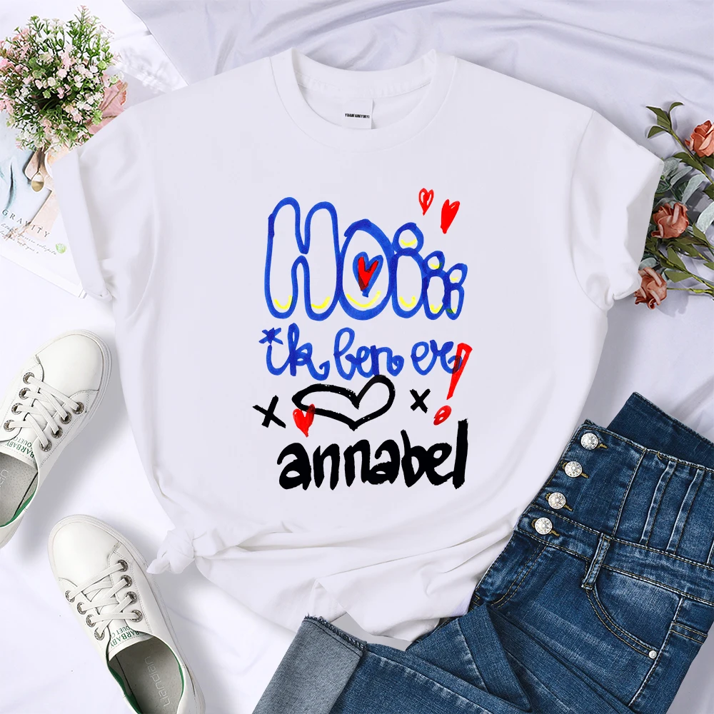 

Kawaii женская футболка с принтом букв из мультфильмов летние дышащие кроп-топы модная крутая уличная одежда повседневные женские футболки с круглым вырезом