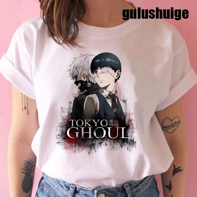 

2022 Hot Anime Tokyo Ghoul Manga Goth T-Shirt Kaneki Ken Cartoon Nice Loose Woman Tshirts Gothic Camiseta De Mujer Top T Shirt