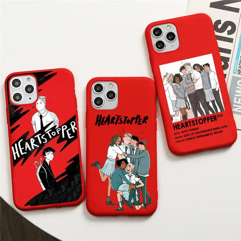 

New Movie Heartstopper LGTB Phone Case For iphone 13 12 11 Pro Max Mini XS 8 7 6 6S Plus X SE 2020 XR Red Cover