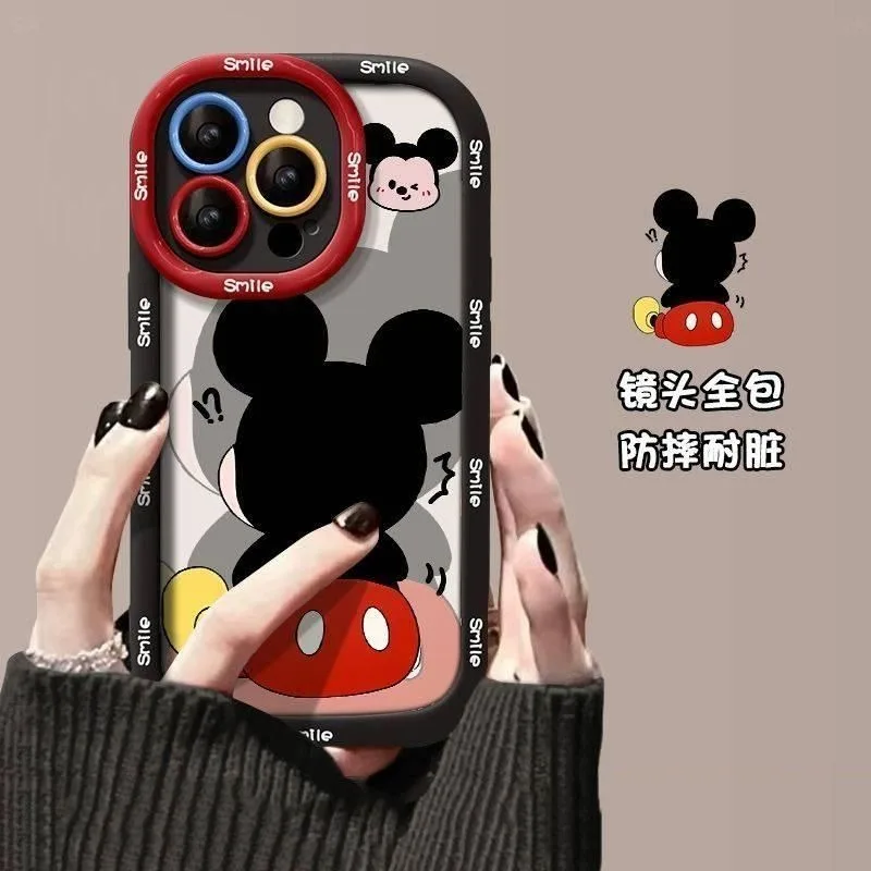 Фото Милый чехол для телефона с Микки Маусом в стиле каваи для iPhone 17/16/15 Pro/14/13/12/XR/7P, противоударный, из мягкого силикона, прочный, портативный, в виде игрушки №2