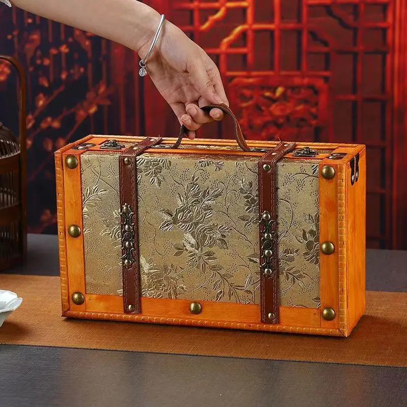 Винтажная портативная коробка для хранения фотографий китайский национальный