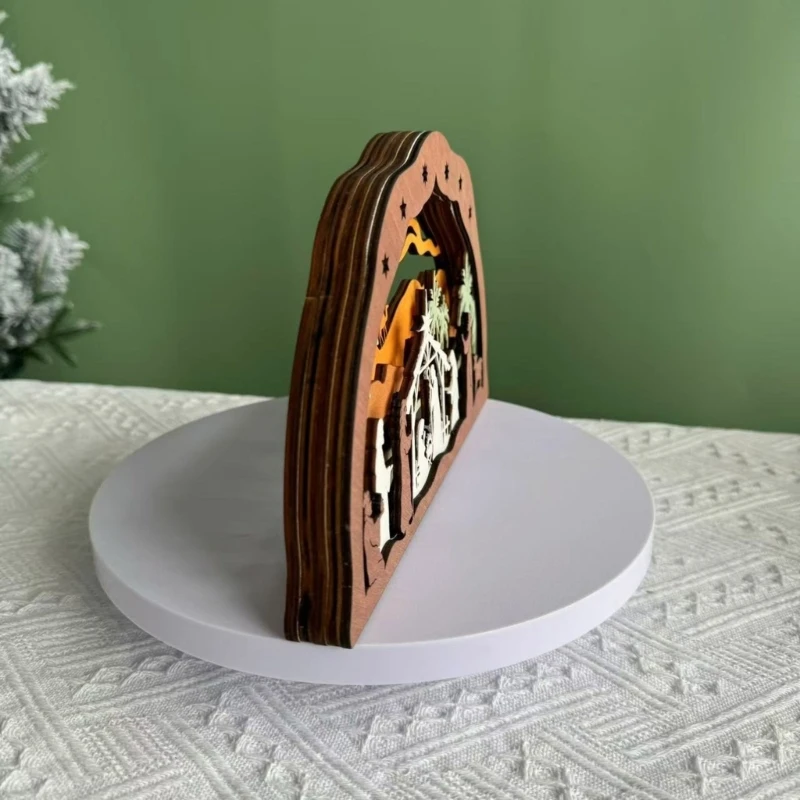 C63B Рождественская деревянная статуя Иисуса украшение для стола праздничное