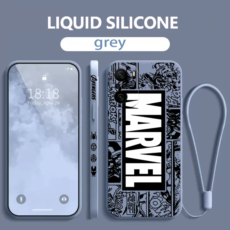 

Avengers Marvel Art Comics Phone Case For Xiaomi Redmi Note 12 12Pro 11 11S 11T 10S 10 Pro Plus 5G Liquid Left Rope Cover
