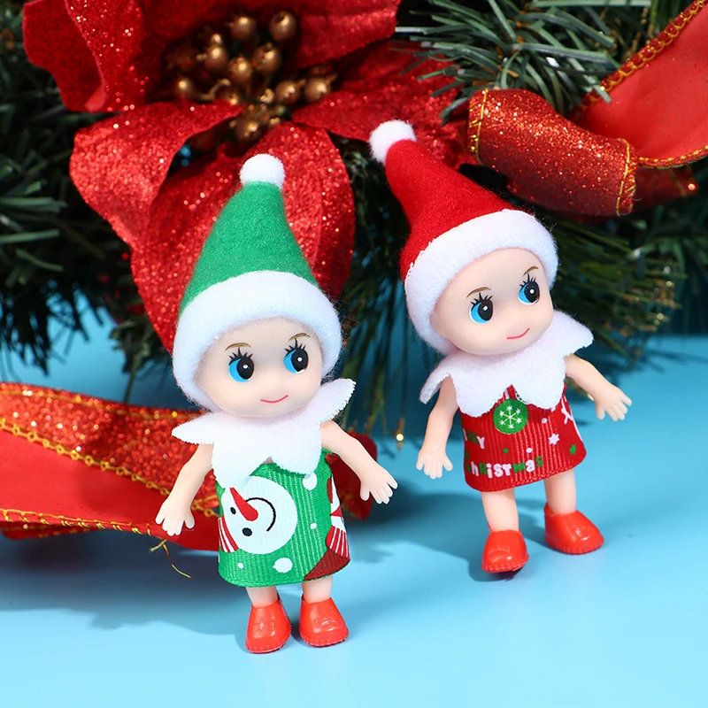 

2 шт., кукла 8 см, Детские эльфы, куклы с подвижными руками и ногами, эльф, кукольный домик, игрушка для рождественского декора