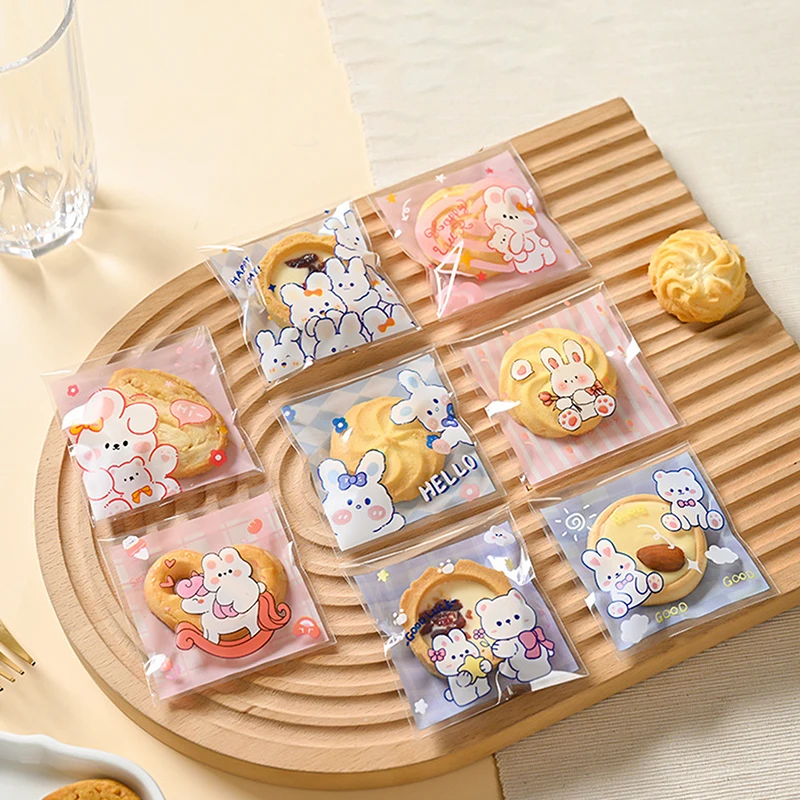 100 шт./партия пластиковые пакеты для печенья и конфет