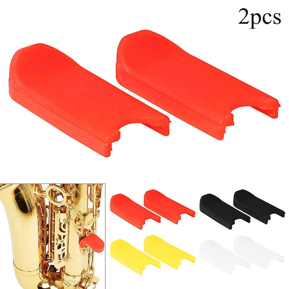 

2pcs Saxophone Thumb Rest Silicone Sax Finger Cushion Pad White / Red / Yellow / Black Optional