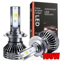 h7 led lights for car headlight canbus h4 h1 h3 h11 h8 3000k 4300k 6000k tricolor auto fog light 100w 12000lm led 3757 lamp bead