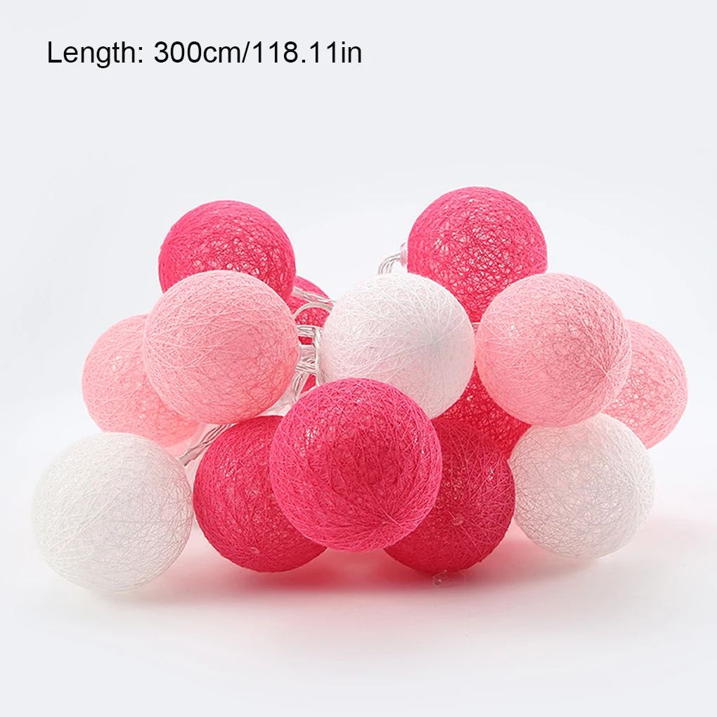 

LED Cotton Ball Garland String Lights Christmas Fairy Lighting Strings for Outdoor Holiday Wedding Xmas Party Home Decoration
