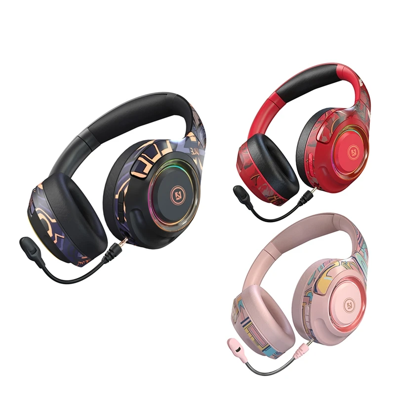 

Top Wireless Bluetooth Headphone Gaming Headset Bluetooth 5.1 UP To 20H Playback Time 40Mm Drivers Hands-Free Headset