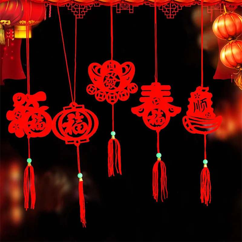 

2022 китайское Новогоднее украшение, подвеска бонсай с китайским фонариком, красное весеннее праздничное украшение для комнаты, праздничное ...