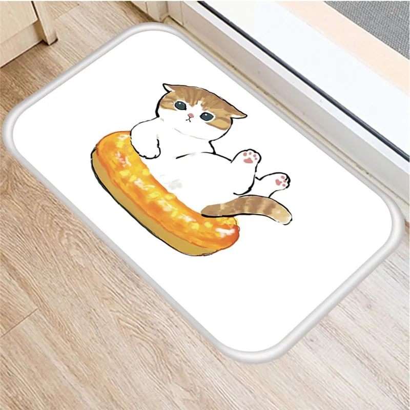 

Cartoon Cute Kitten Pattern Fashion Print Living Room Rectangle Carpet Foyer Furniture Ornament Entrance Doormat Decorative Mats