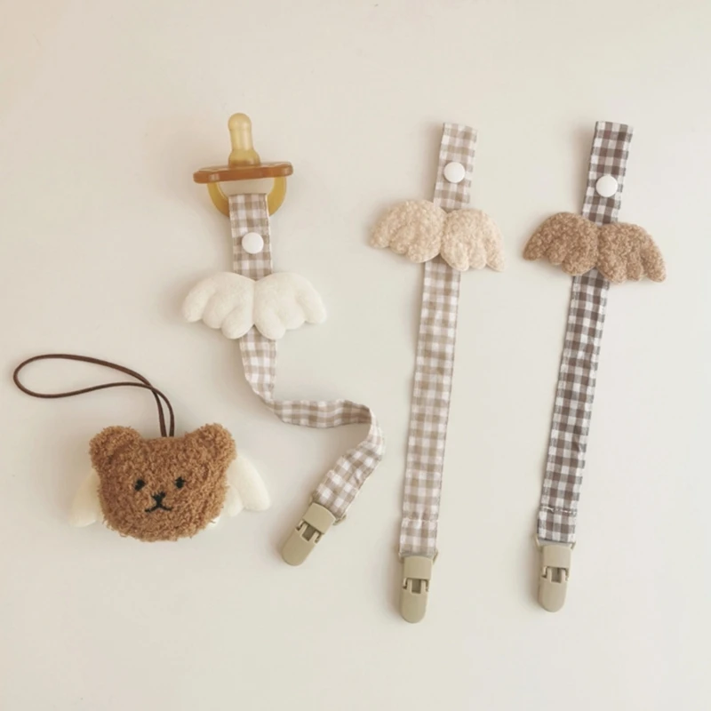 

Милая детская соска с крыльями ангела, зажим для соски, цепочка, анти-потерянная игрушка-пустышка, ремешок с пряжкой и защитой