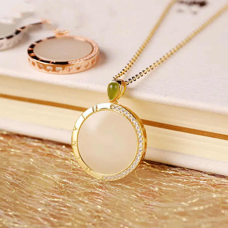 

Pendant Women's Sterling Silver Rose Gold Gold Coin round Necklace Mother's Day Birthday Gift Jewelry