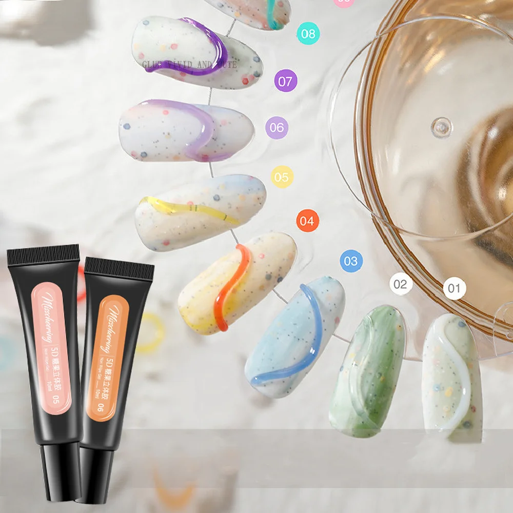 

Nail Decoration Phototherapy Glue Korean-style Elastic 5D Solid Gel Candy Macaron Translucent 10 Color DIY Gel Nail Art Supplies