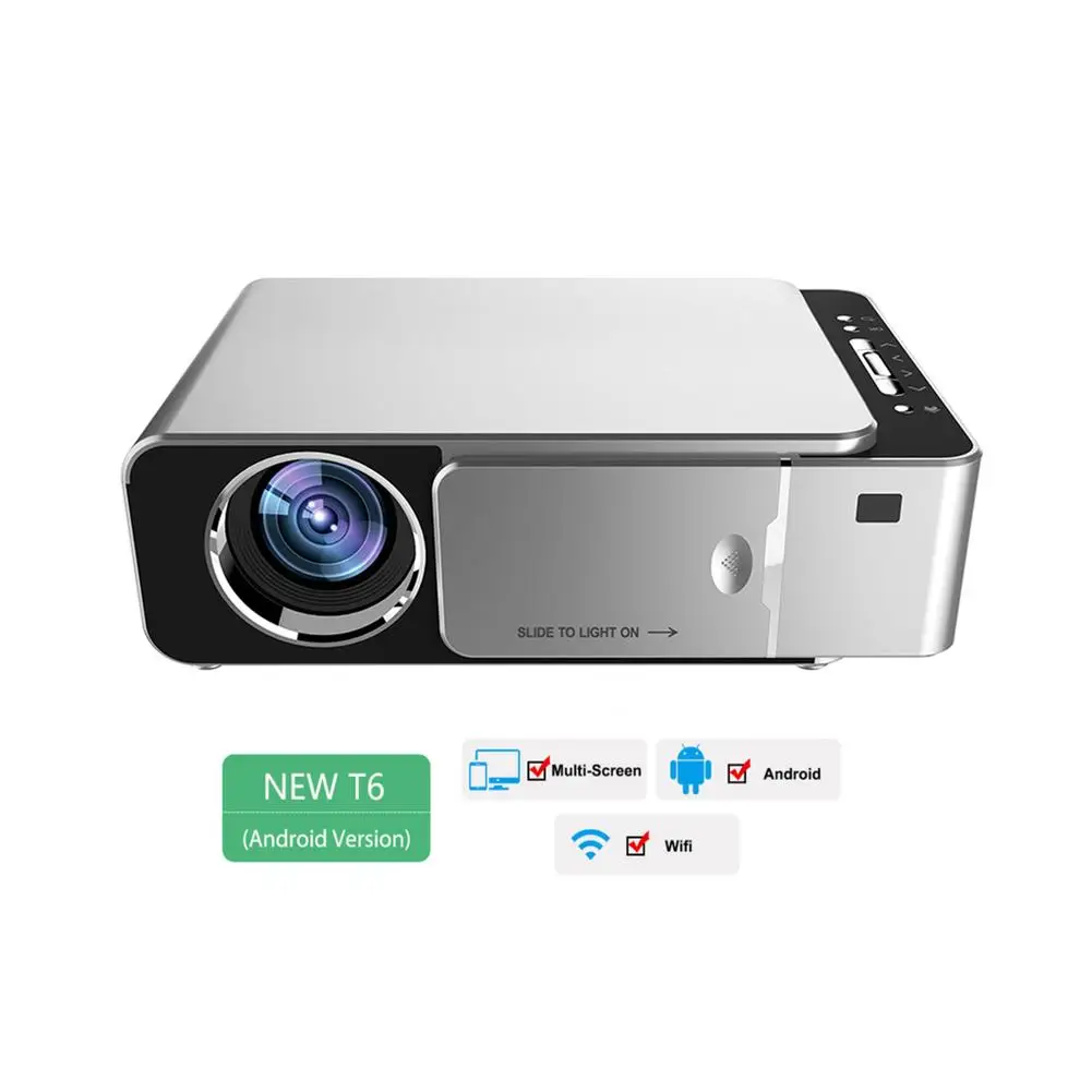 

T6 Full Hd Led Projector 2k 4k 4000 Lumens 720p Portable Cinema Projection Android Wifi Projector 3D Home Theater