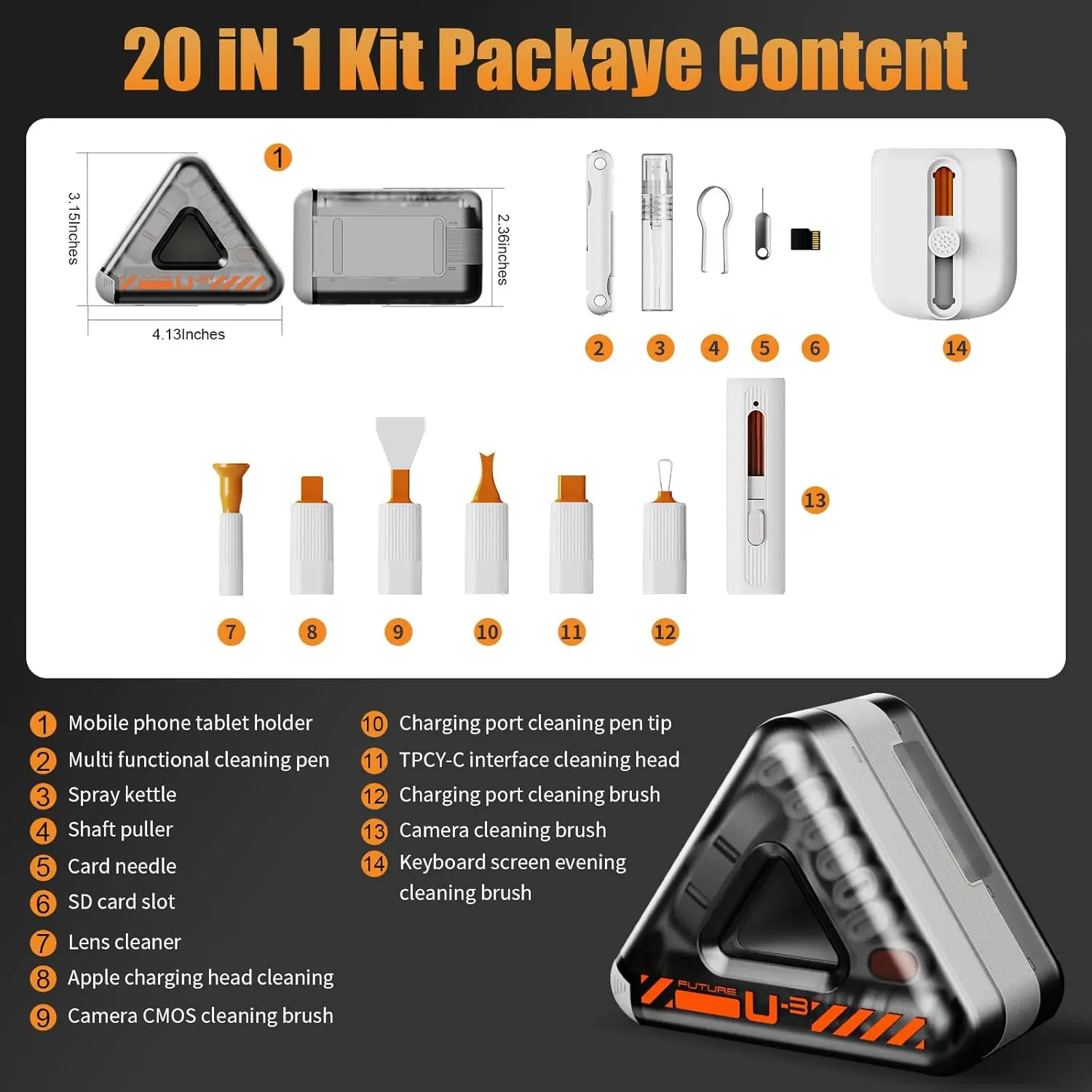 Bonola 20-в-1 набор для чистки клавиатуры очиститель ноутбука щетка электронных