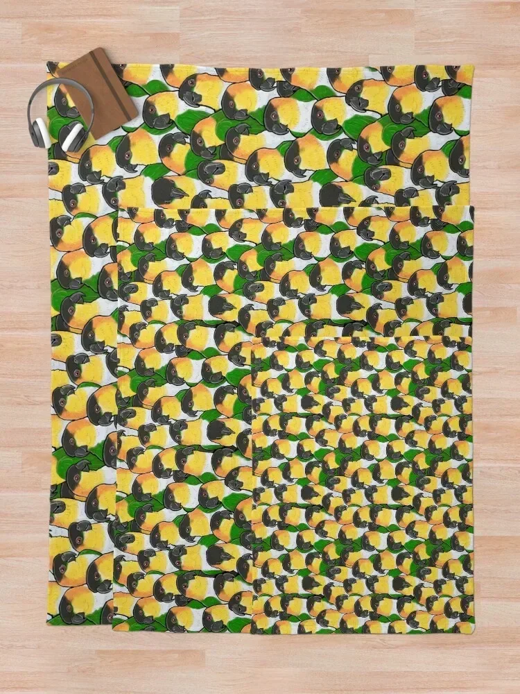 Черное одеяло с попугаями Caique одеяла для кровати диванов декоративные