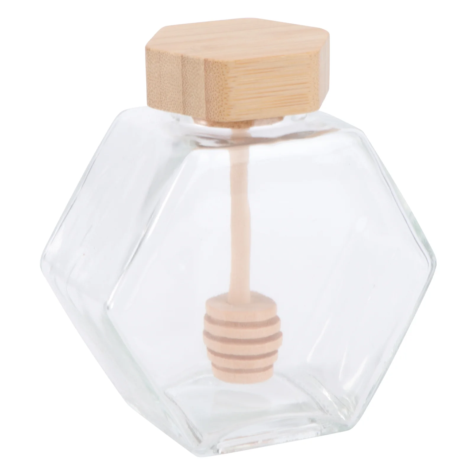 

Honey Jar Jars Hexagon Dipper Mini Bottle Syrup Storage Yogurt Empty Lids Transparent Pot Lid Containers Crystal Container