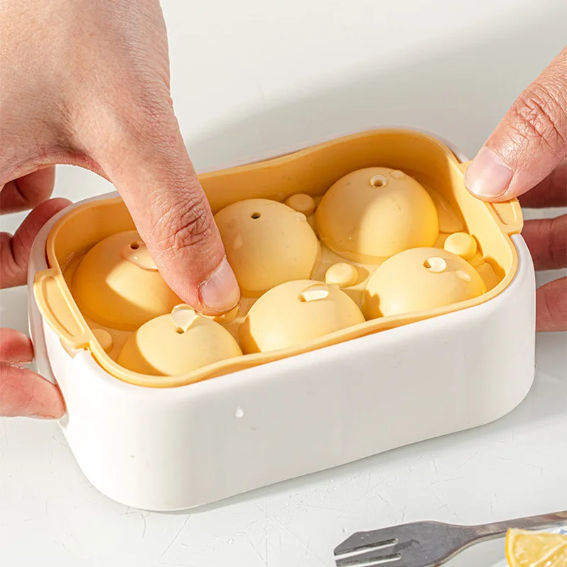 

6 Ice Tray Mold Ice Cube Household Ice Making Abrasive Press Storage Box Soft Silicone Freezing Grid Silicone Ice Tray