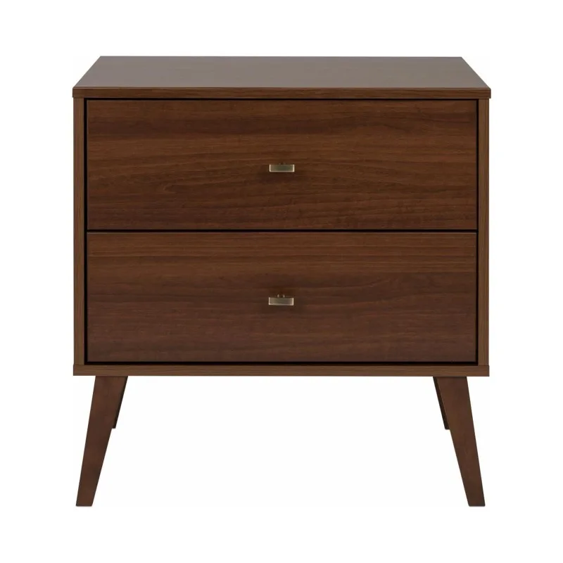 

Milo Mid-Century Modern 2-Drawer Nightstand, 16"D x 25"W x 25"H, Cherry