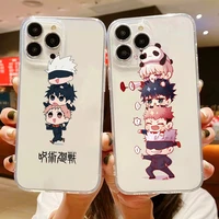 jujutsu kaisen anime phone case clear transparent for iphone 11 12 13 mini pro xs max 8 7 6 6s plus x se xr