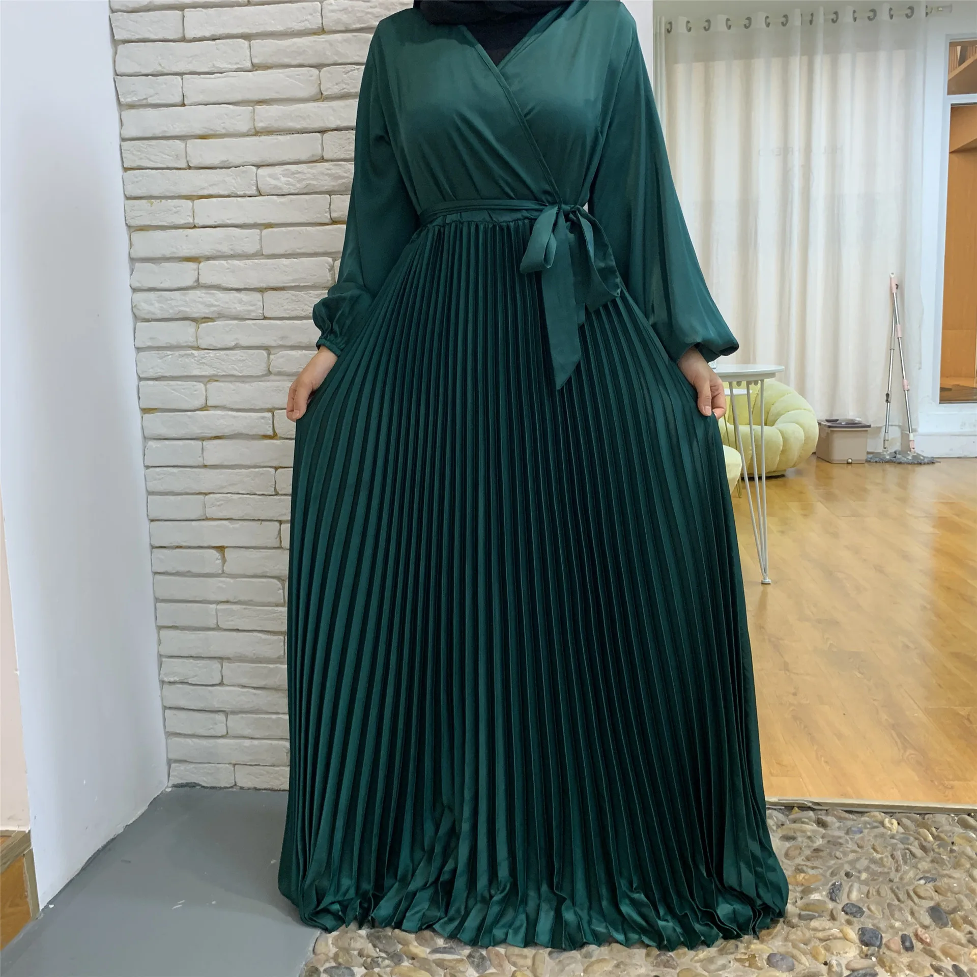 

Eid Mubarak Abaya Дубай, Турция, плиссированный мусульманский хиджаб, платье, турецкие платья, Арабская мусульманская одежда, Халат