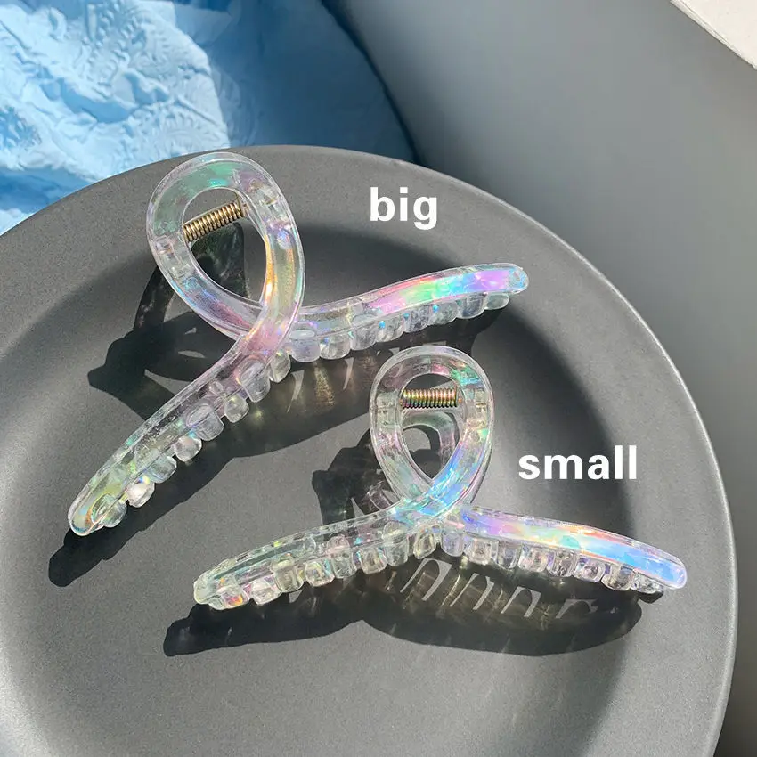 Ful Pearlescent Transparent Hair Grab Clip Hairpin Headwear Hairpin Summer Acrylic Hair Claw