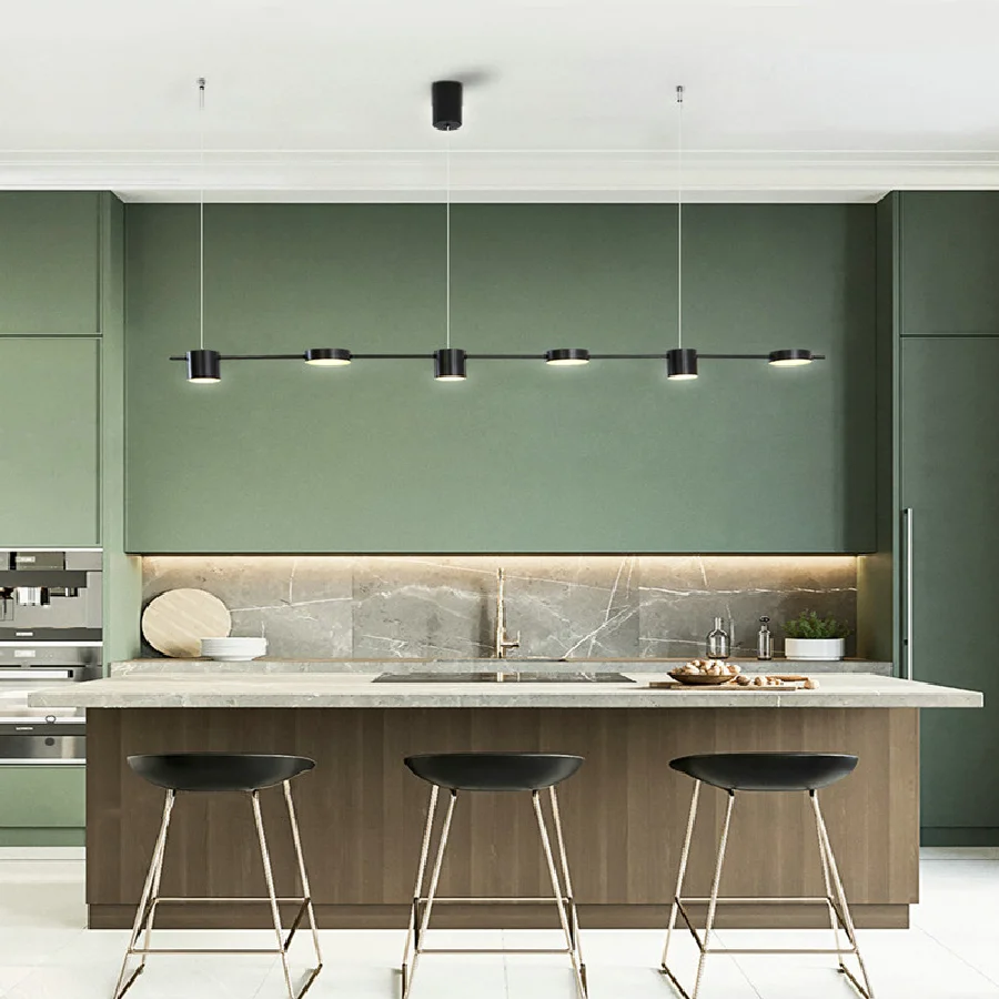 

Современные минималистичные светодиодсветодиодный люстры для бара, светильник для скандинавского ресторана, Золотая черная люстра в поло...