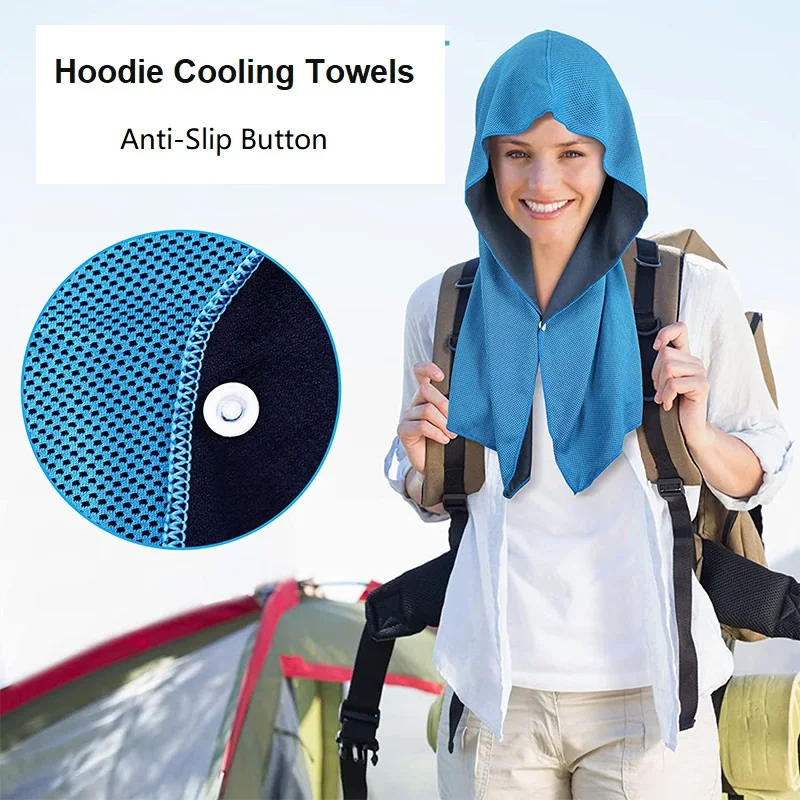 

U-shaped Hoodie Cooling Towel Beach Camping Gym Sun Protection Quick Drying Cloth for Men and Women 65x30cm