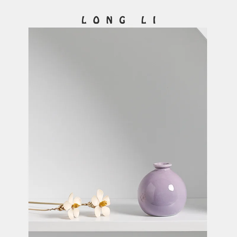 

Ceramic vase ins simple Japanese home living room porch decoration decoration soft dry flower hydroponic flower device