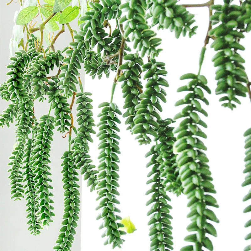 

70cm Tropical Vines Artificial Hanging Plants Wall Ivy Rattan Leaves Fake Succulent Branches For Home Garden Outdoor Decor