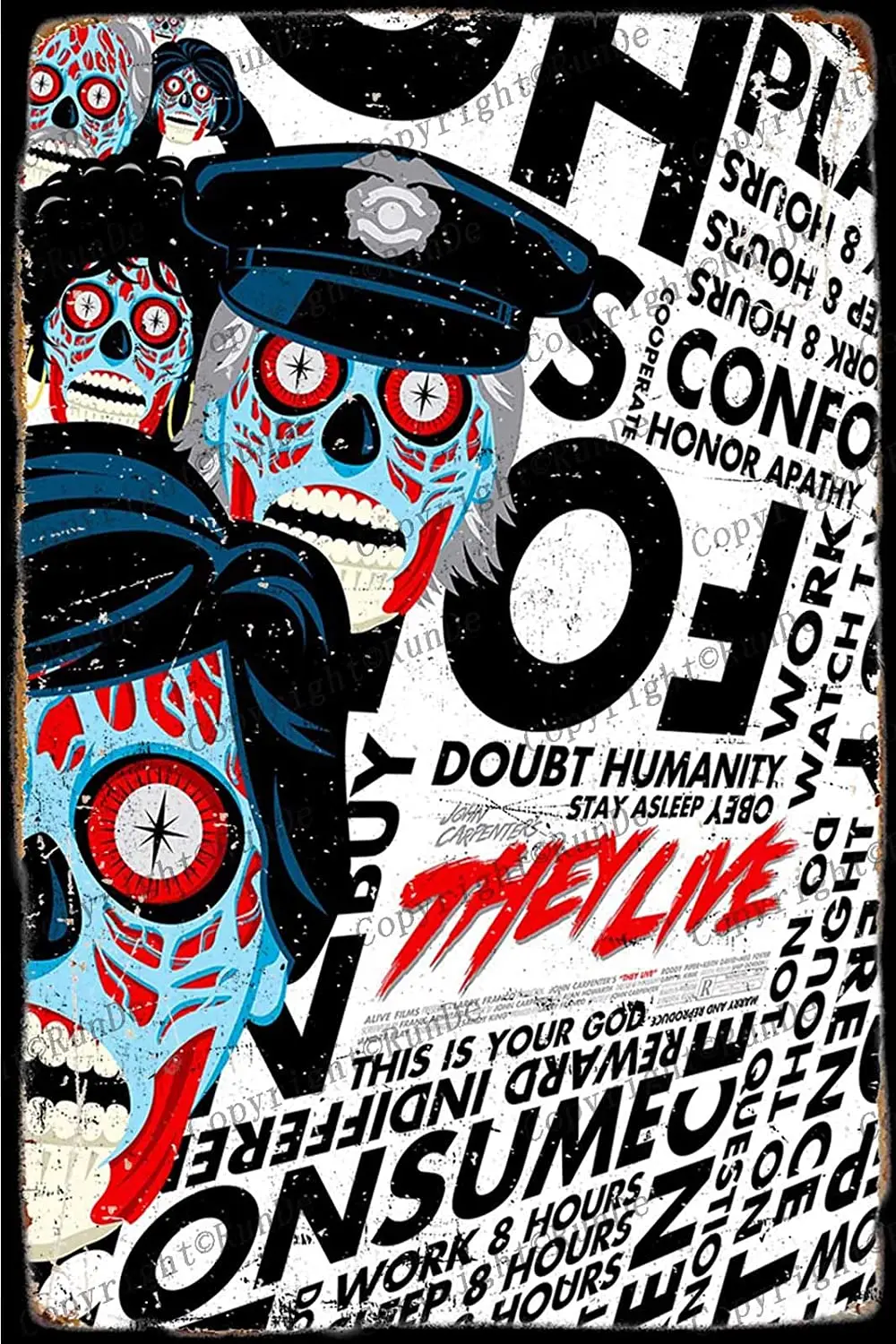 Плакат в виде винтажной жестяной вывески для декора стен металлический Железный