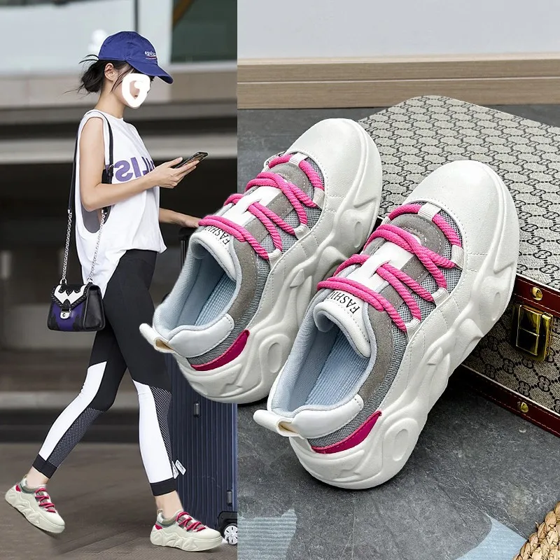 

Женская обувь, лидер продаж, кроссовки на платформе, повседневные весенне-осенние кроссовки на массивной подошве, уличная спортивная обувь для бега и тенниса для женщин