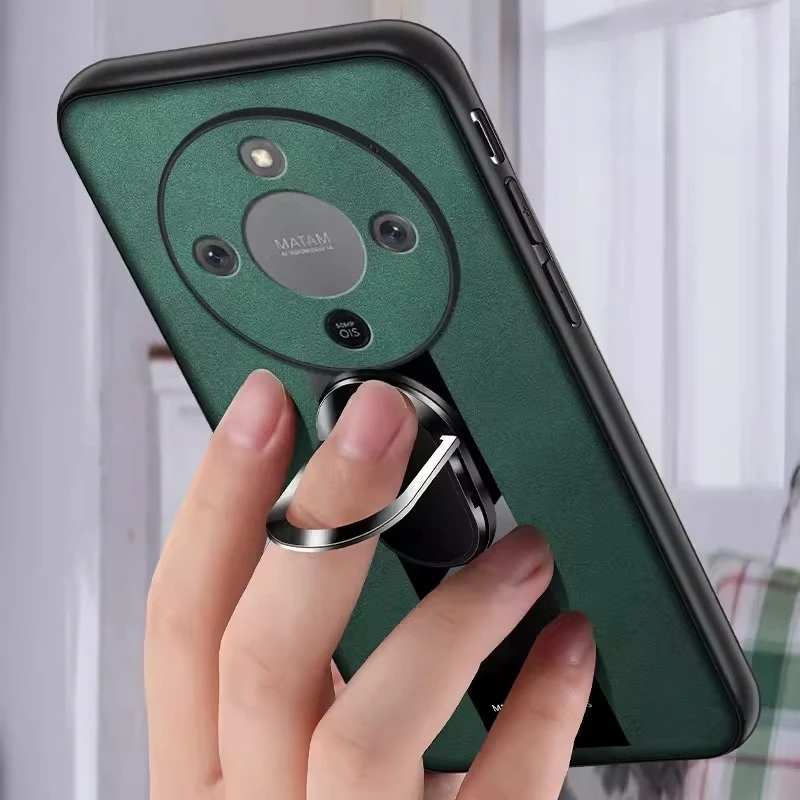 Фото Чехол для телефона Honor Magic 8 Lite 5G из искусственной кожи с матовым покрытием, магнитным кольцом и силиконовой мягкой подкладкой для Honor Magic 8 Pro Lite 5G №3