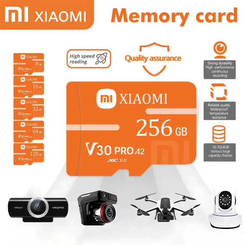Карта памяти Xiaomi MicroTF SD A2 V30 Pro SDXC, высокоскоростная флэш-карта памяти, карта памяти SDCard 1 ТБ, 512 ГБ, расширенное хранилище для Android