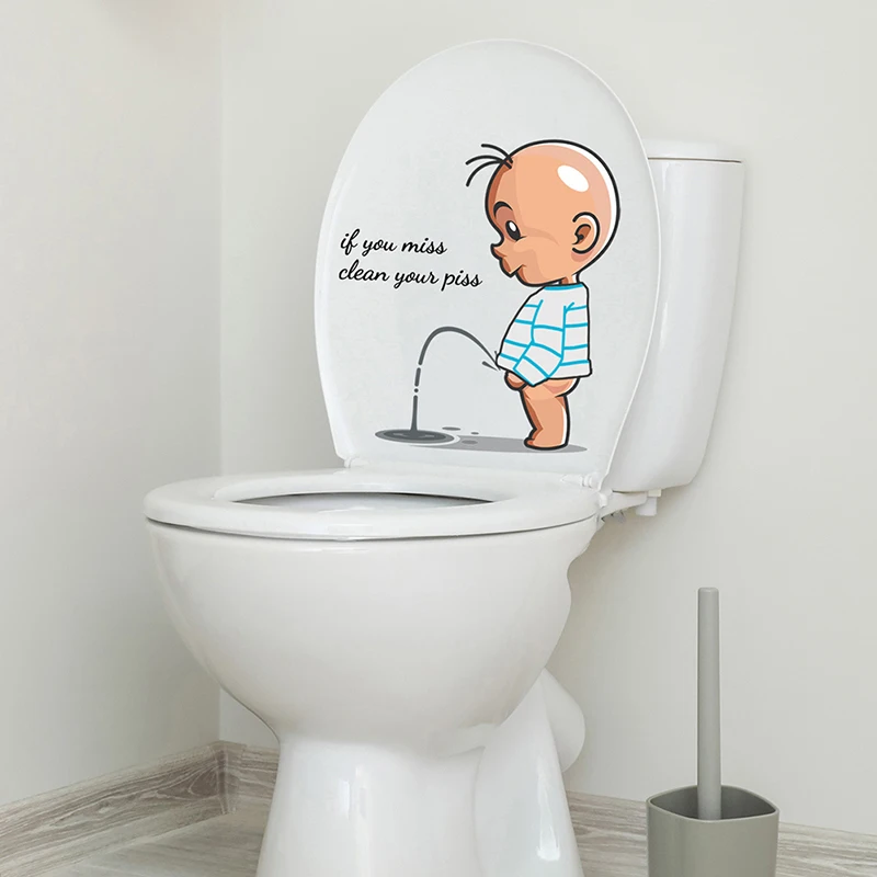 

Little Boy 30x30cm Funny Toilet Warning Sticker Children Urination Toilet Cover Decoration Removable PVC
