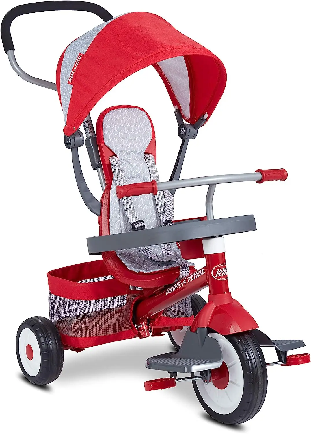 

4-in-1 Stroll 'N Trike, Toddler Trike, Red Tricycle for Ages 1-5, Toddler Bike